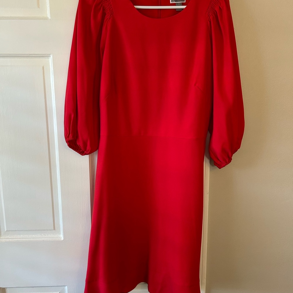 Chelsea28 Vibrant Red 3/4 length Sleeve Dress